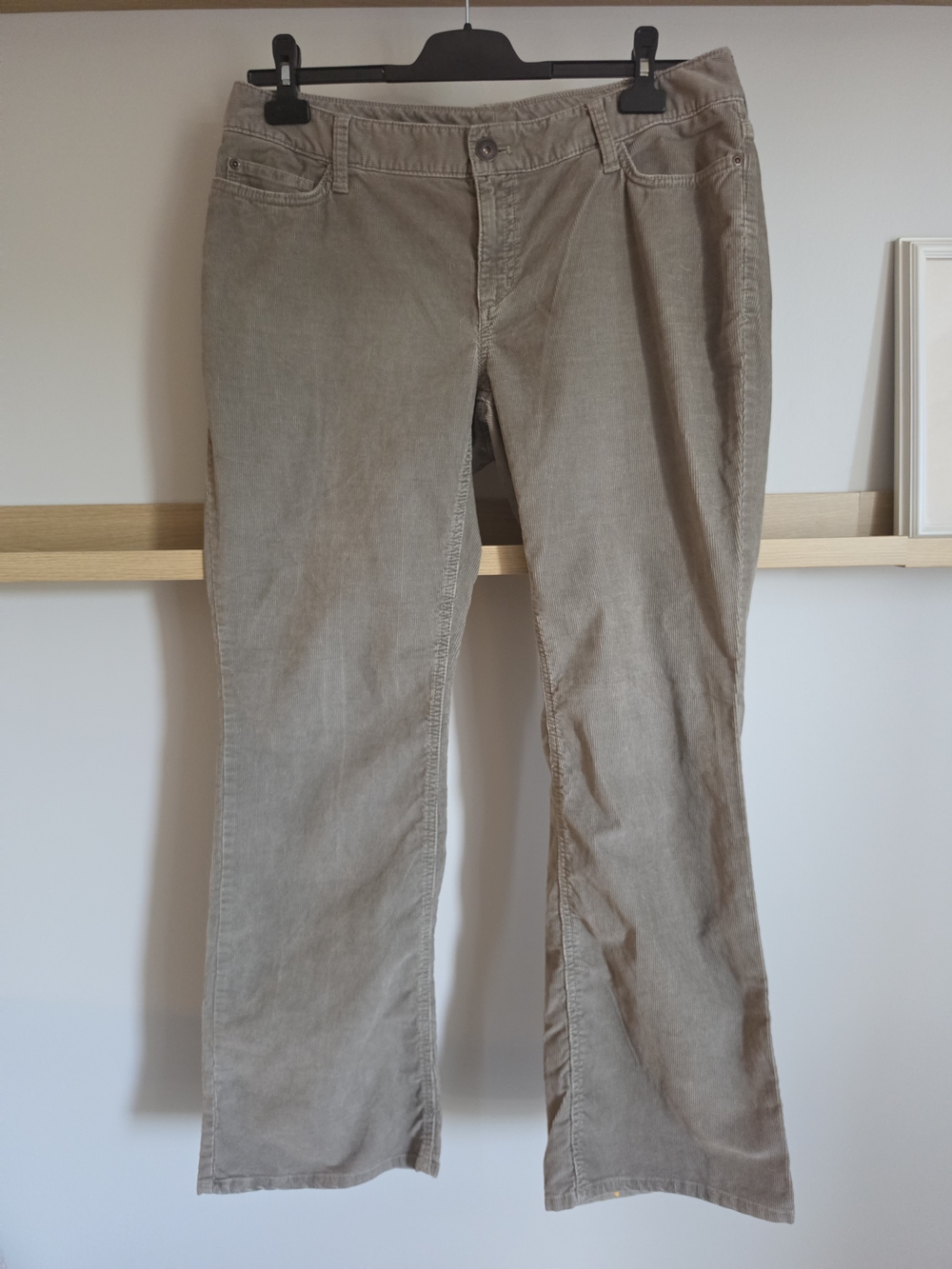 Eddie Bauer Women's Taupe Boot-Cut Curvy Corduroy Pants
